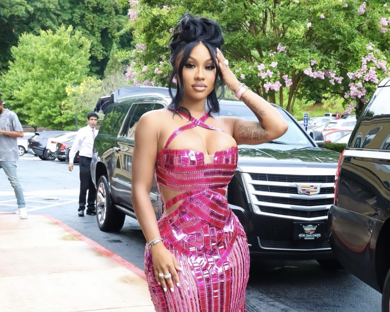 Ari Fletcher Celebrates Her Birthday Wearing Valdrin Sahiti Gowns