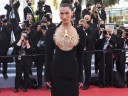 Bella Hadid Turns Heads at 2021 Cannes Film Festival Wearing Jean Paul  Gaultier Black and White Dress and Schiaparelli Long Sleeve Black Dress  With Gold Lungs Necklace - Fashion Bomb Daily