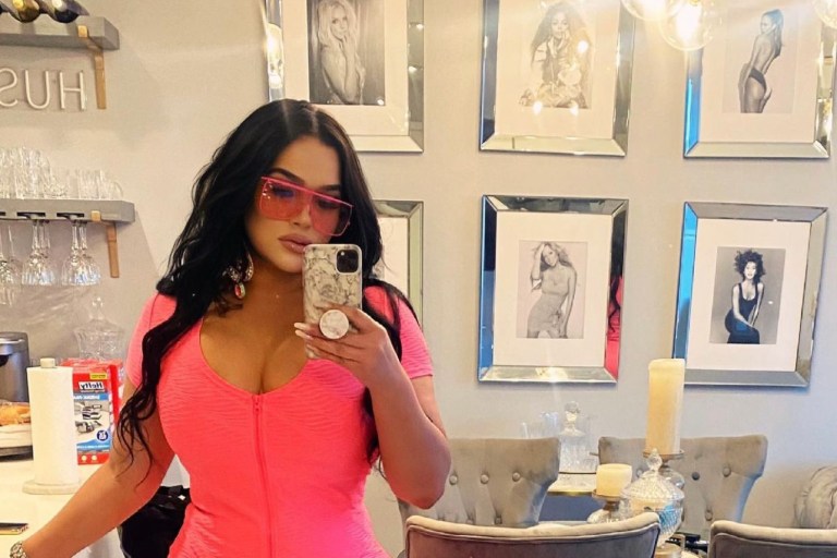 Emily B Keeps It Chic in Pink Wearing Fashion Nova Two Piece Set and Sunglasses