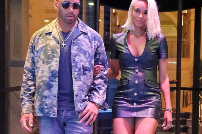 Wardrobe Inquiry: Ciara Spotted in Chic Date-Night Ready David Koma Black Leather Mini Dress While Out With Russell Wilson