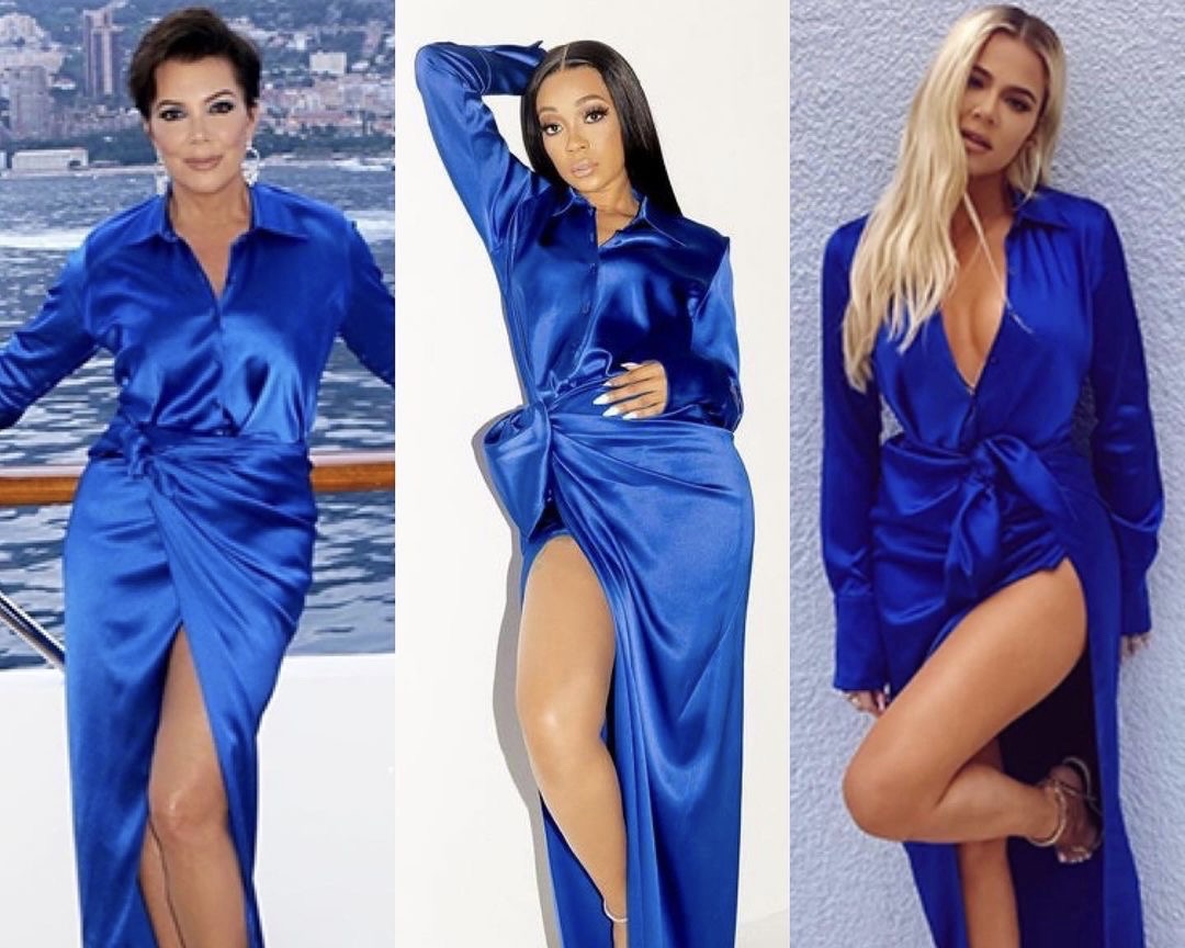 Celebs Love: Monica, Kris Jenner, and Khloe Kardashian Spied in Balenciaga Blue Satin Blouse and Wrap Maxi Skirt - Fashion Bomb Daily Celebs Love: Monica, Kris Jenner, and Khloe Kardashian Spied in Balenciaga Blue Satin Blouse and Wrap Maxi Skirt - Fashion Bomb Daily