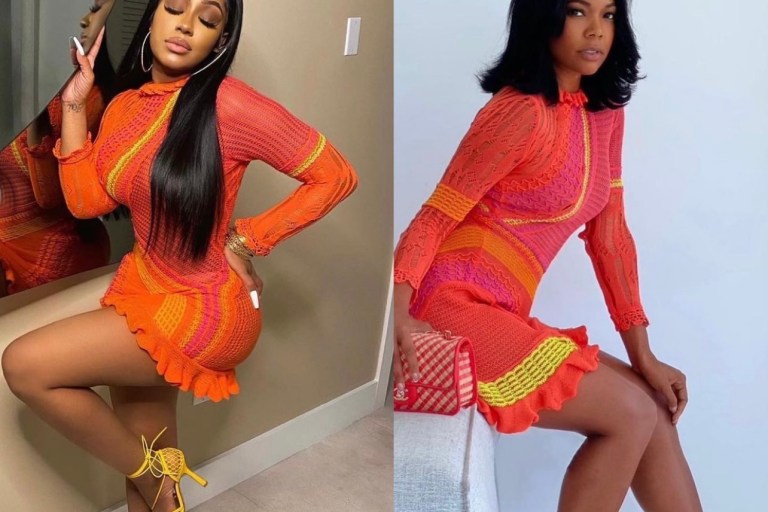 Who Wore It Better: Gabrielle Union and Yung Miami Spied in Roberta Einer Orange and Red Knit Mini Dress