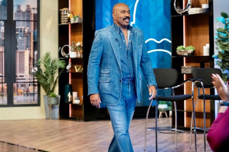 Steve Harvey Wears Dolce & Gabbana Alta Sartoria Canadian Tuxedo aka Denim on Denim for Steve on Watch