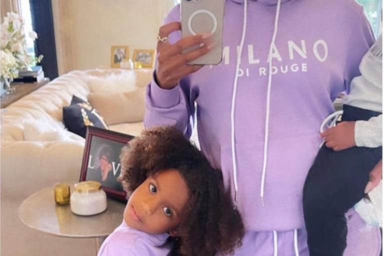 Ciara and Her Kids Rock Milano Di Rouge Purple and Black Sweatsuits While Spending Fun-Filled Quality Time Together