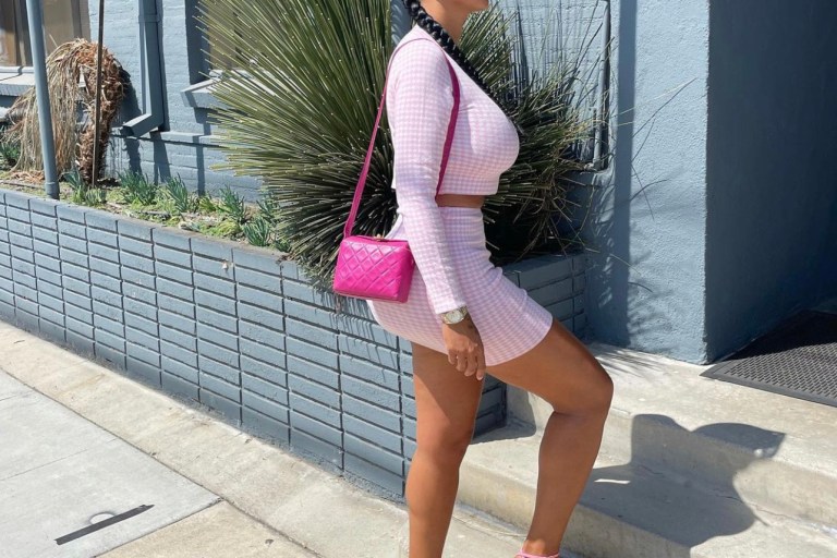 Johanna Leia Keeps It Pretty in Pink Wearing Fashion Nova Mini Skirt Set