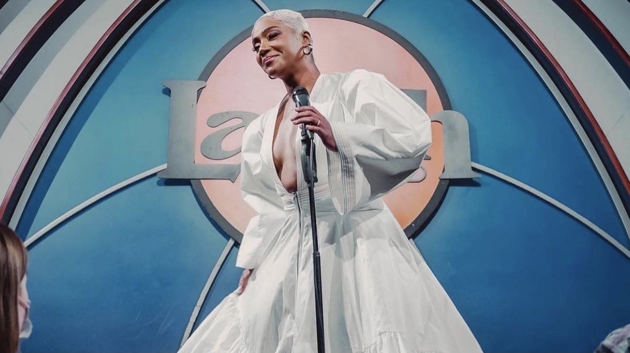 Tiffany Haddish Wears Christopher John Rogers White Puff Sleeve Maxi Dress for Her Comedy Show at The Laugh Factory - Fashion Bomb Daily Tiffany Haddish Wears Christopher John Rogers White Puff Sleeve Maxi Dress for Her Comedy Show at The Laugh Factory - Fashion Bomb Daily