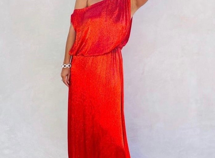 Tracee Ellis Ross Wears Valentino Couture Red Off-The-Shoulder Dress to the 2021 Emmys