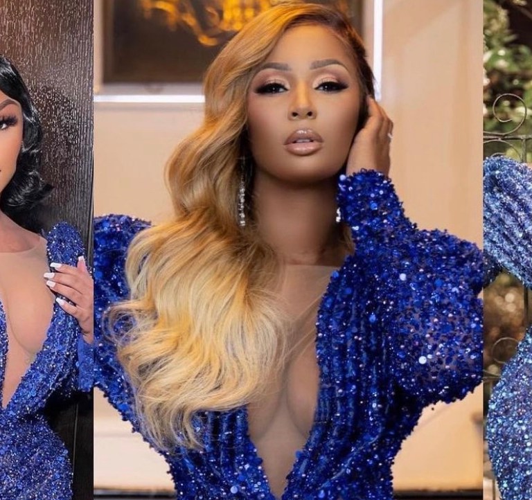 Celebs Love: Ari Fletcher, Melody S. Holt, and It Girl Ariel Spotted in Albina Dyla x Ivy Showroom Blue Sequin Mini Dress
