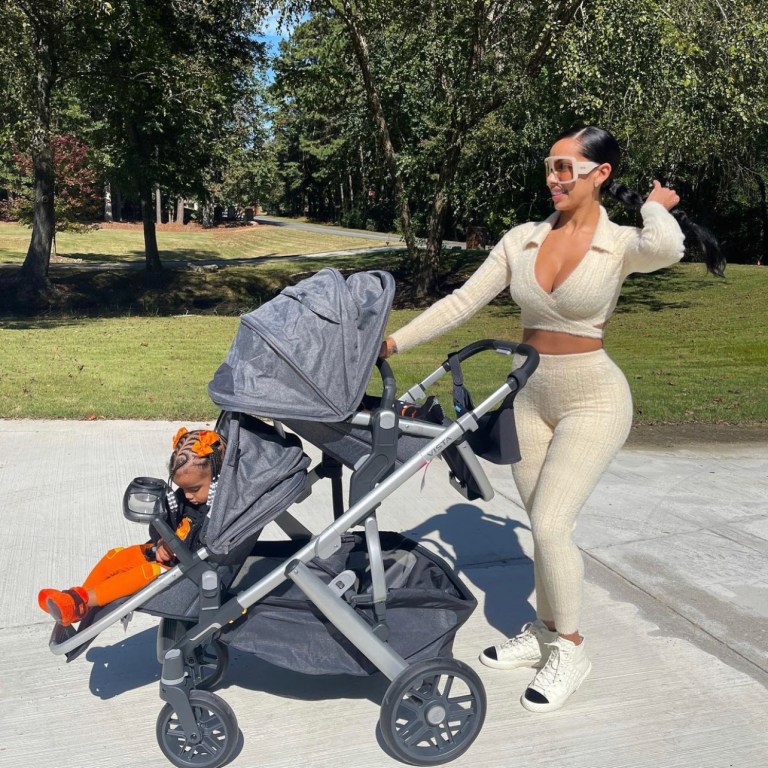 Erica Mena Carries Out Her Mommy Duties in Cozy Cream Two Piece Set From Fashion Nova