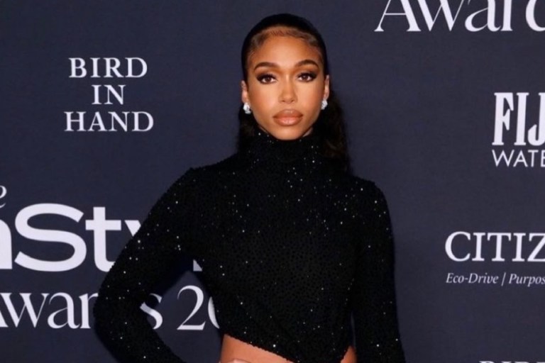 Lori Harvey Dazzles in Michael Kors Fall 2021 Black Crystal Cutout Dress at 2021 InStyle Awards