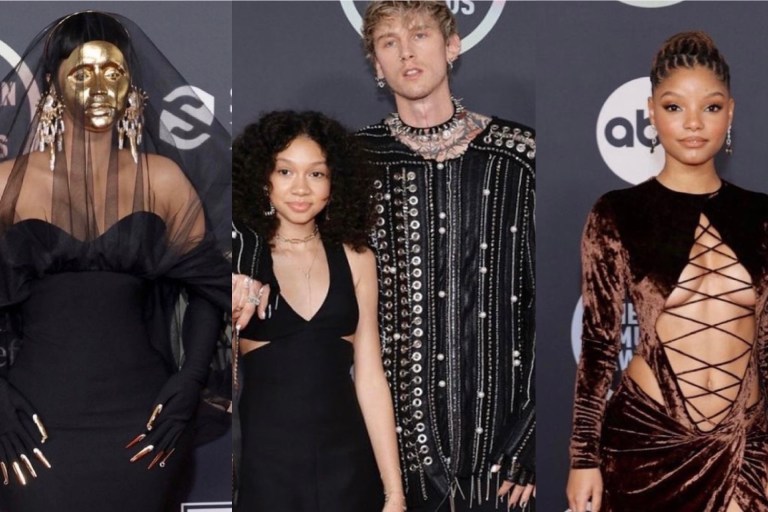 Top 10 Best Dressed at the 2021 American Music Awards: Cardi B in Schiaparelli, Halle Bailey in LaQuan Smith, Machine Gun Kelly in Ashton Michael With Daughter Casie in Valentino + More