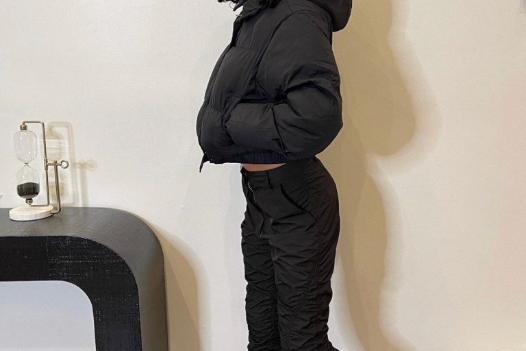 Coi Leray Rocks Black Outfit Featuring Fashion Nova Cropped Puffer Jacket
