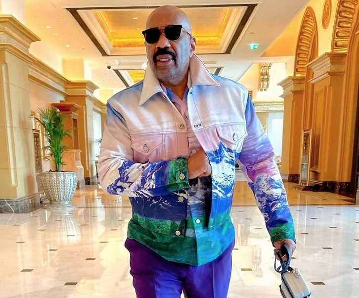 Steve Harvey Steps in Abu Dhabi Styled in a Louis Vuitton x Virgil