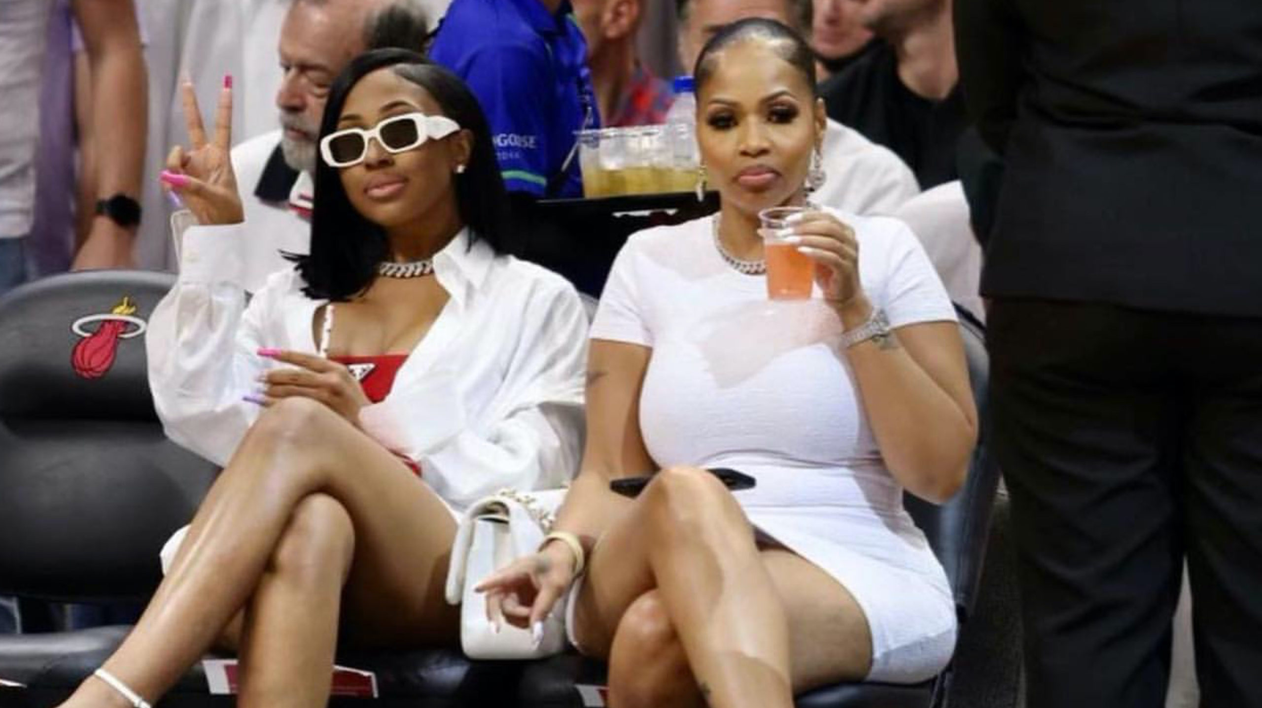 Yung Miami and Her Mom Are White Hot at a Miami Heat Game In Prada,  Bottega, Chanel, and Judith Leiber - Fashion Bomb Daily