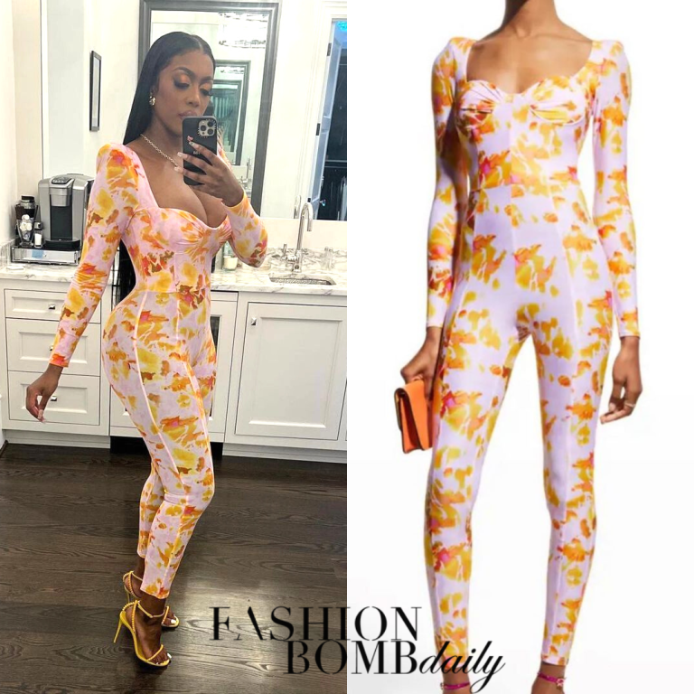 Porsha Williams Flaunted a Floral Alex Perry Catsuit at the Single and Searching Premiere in Atlanta