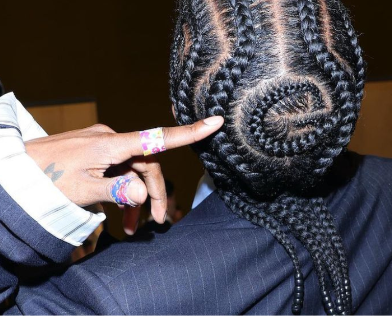 A$AP Rocky Wore Gucci Skirt Trousers and Custom Braids to the Brand’s FW23 Show