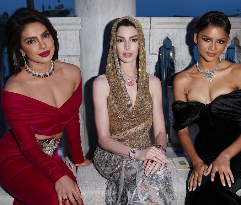 On the Scene at the Bulgari Event in Venice: Including Zendaya in Custom Richard Quinn, Anne Hathaway in Atelier Versace, Law Roach in Custom Dolce & Gabbana and More