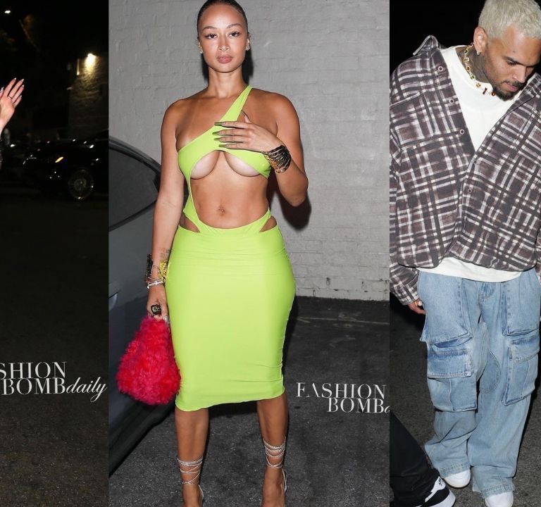 On the Scene: Stars Came Out to Celebrate Winnie Harlow and Kyle Kuzma Birthday including Draya in Mint Swim, Chris Brown in Plaid and Cargo, Saweetie in White Fox Boutique + More