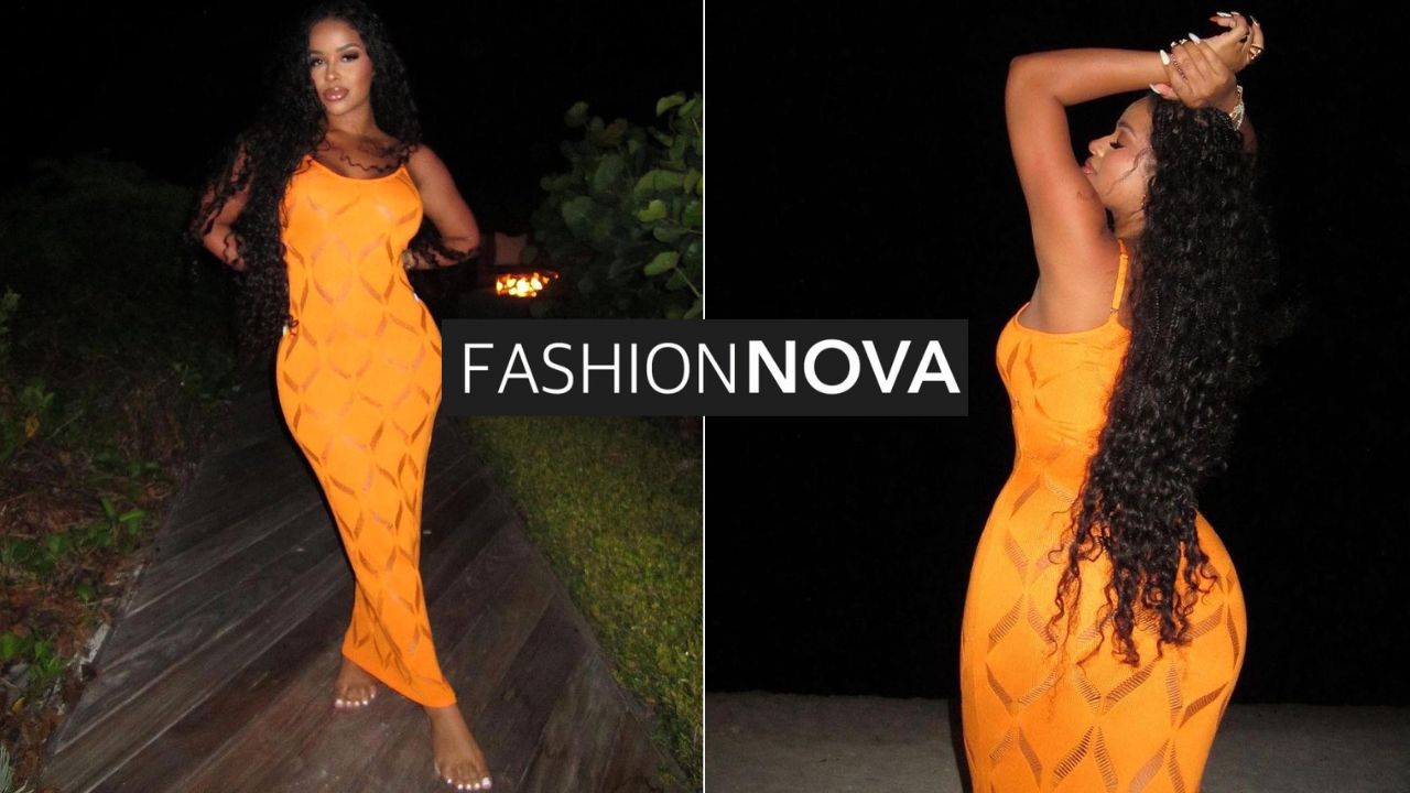 Taina Williams Shows off her Curves in a Orange Maxi Fashion Nova Dress +  Find Similar Styles - Fashion Bomb Daily