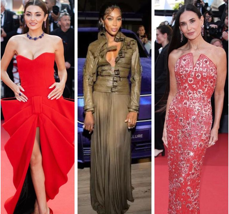 Our Top 10 Best-Dressed Celebs at the 77th Annual Cannes Film Festival: Naomi Campbell in Dolce & Gabbana, Hande Ercel in Balmain, Sabrina Elba in Fendi, Demi Moore  in Giorgio Armani, Eva Longoria in Elie Saab & More!