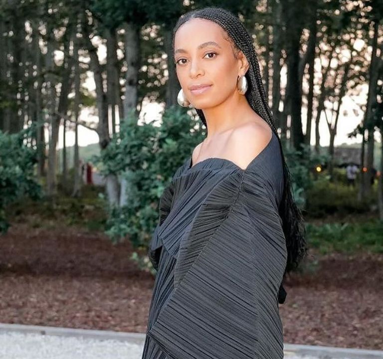 Solange Knowles Wore a Black Resort 2025 Look by The Row with Jill Sander earrings to the Watermill Center Annual Benefit