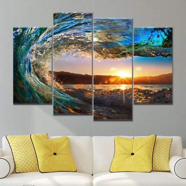 Great Wave Multi Panel Canvas Wall Art