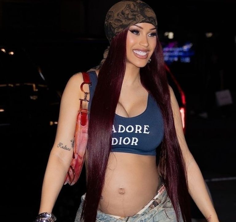 Cardi B Was Spotted in New York City in a Blue Dior Top with $800 Deconstructed Acne Studio Baggy Jeans