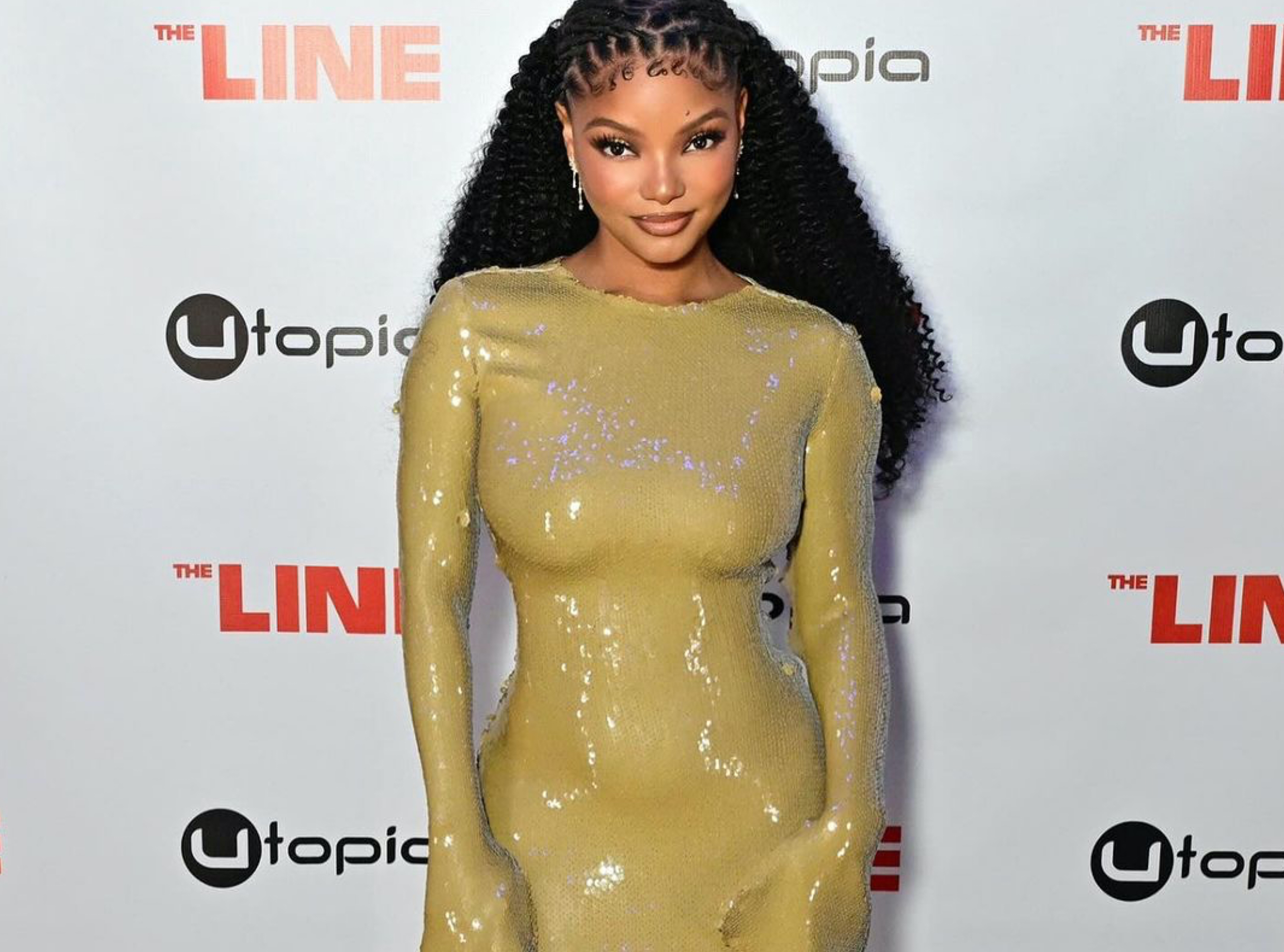 halle bailey gold dress Oscars 2023 Style File: Halle Bailey in Dolce & Gabbana and Maison Yeya