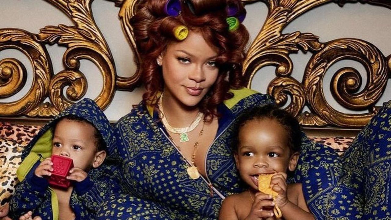 Rihanna Promoted her Savage X Fenty ‘Forever Savage’ Onesies Alongside Her Sons RZA and Riot