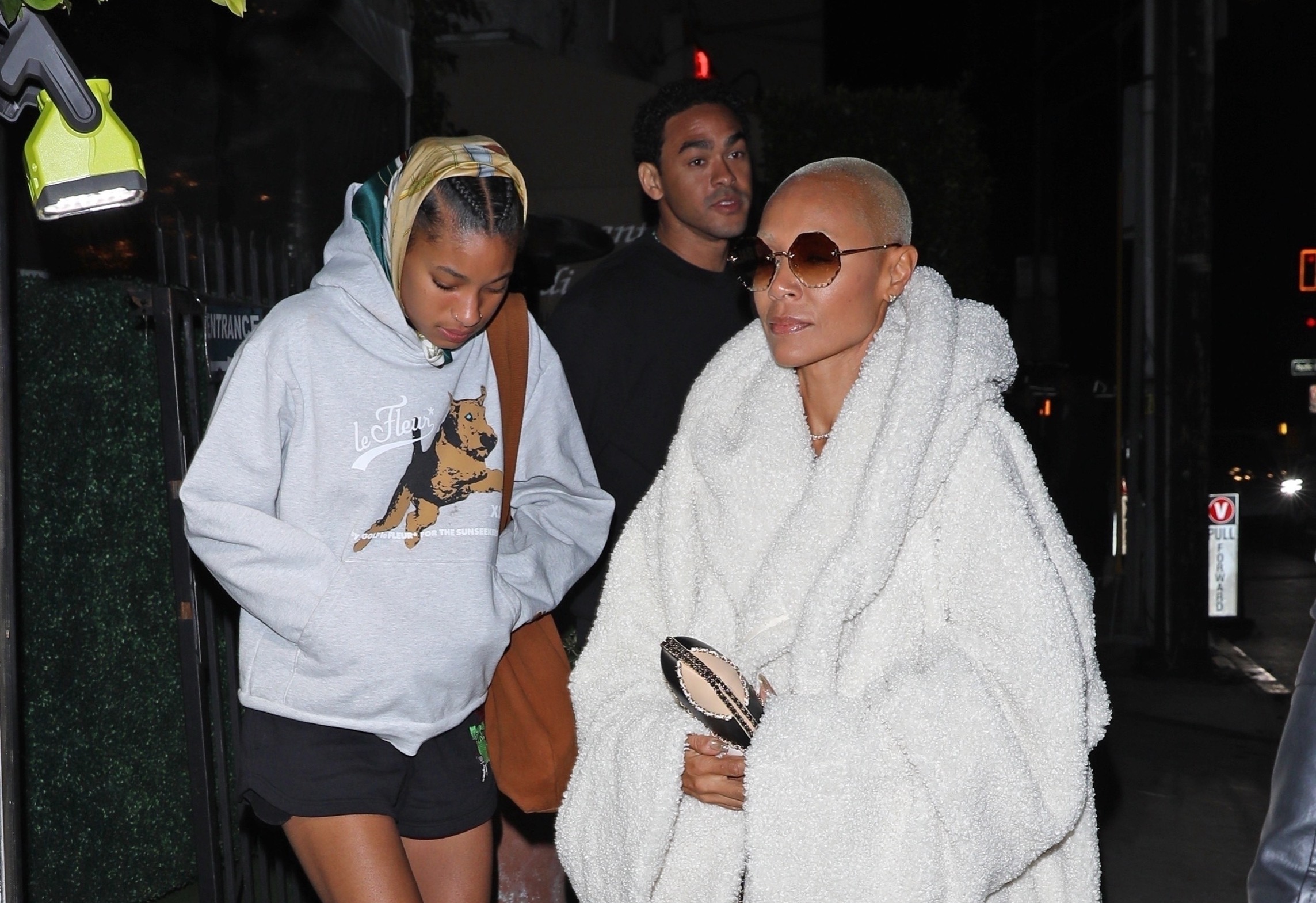 Jada Pinkett Smith Grabs Dinner with Willow and Trey Smith in an Ottolinger Coat and Chloe Shades (Get the Look for Less!)