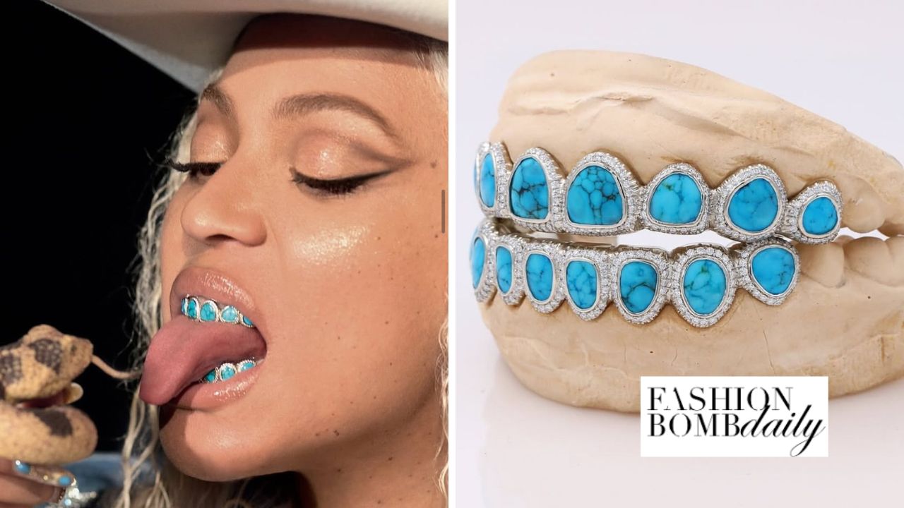 Bomb Accessories: Beyonce Debuted a Custom ‘Cowboy Carter’ 8X8 Spiderweb Turquoise and Diamond Grill