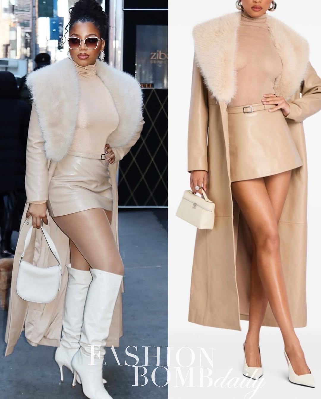 Chloe Bailey Steps Out In A Cream 1900 Retrofete Look While Doing Press In New York City 3