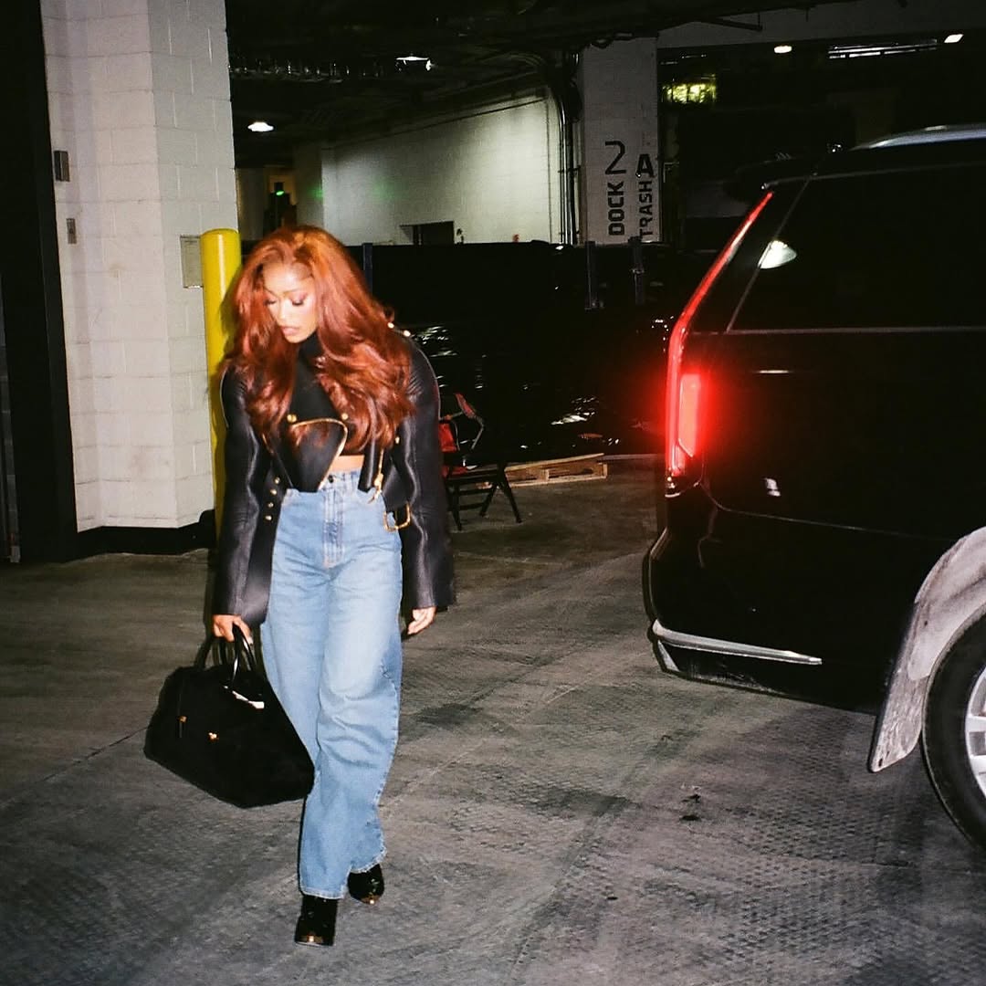 You Ask We Answer KeKe Palmers Stepped Out In A Black 15 231 Schiaparelli Shearling Biker Jacket At A Brooklyn Nets Game