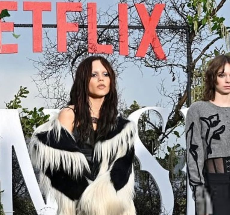 Jenna Ortega Wore a Black and White Valentino Look While Promoting ‘Wednesday’ Season 2 in Australia