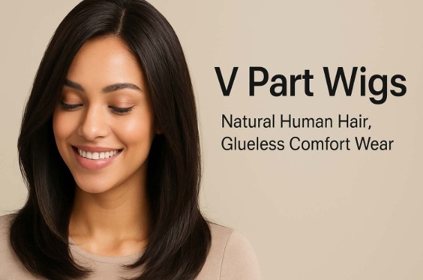 V Part Wigs: Natural Human Hair, Glueless Comfort Wear