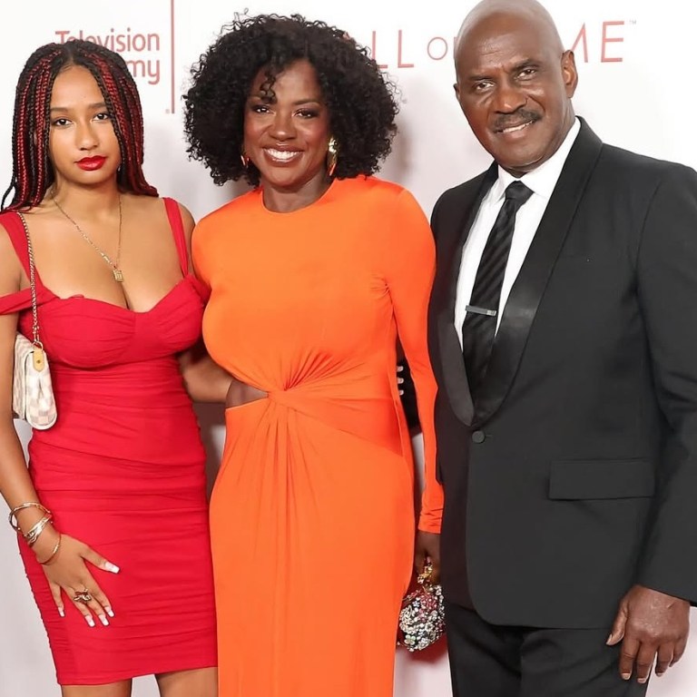 Viola Davis Shines in Orange Ralph Lauren Cut Out Gown with Husband Julius Tennon and Daughter Genesis at Television Academy’s Hall of Fame Induction