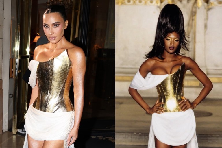Kim Kardashian Celebrates Her Birthday Naomi Campbell’s Iconic Givenchy Look from Alexander McQueen’s Spring 1997 Couture Collection