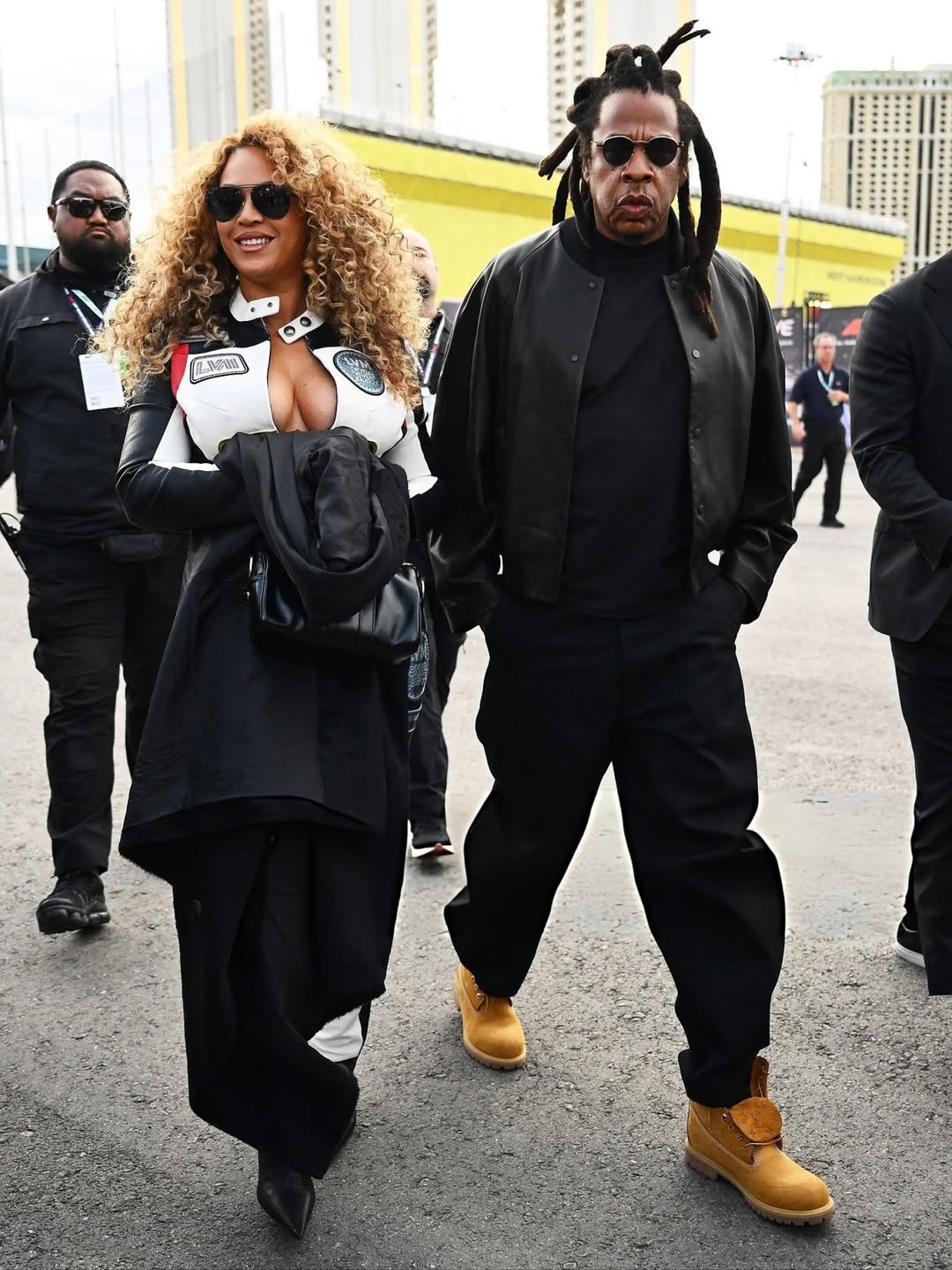 Beyonce and Jay-Z Attend Formula 1 Las Vegas Grand Prix in Ferrari Red ...