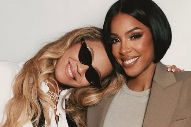 Beyonce Supports Kelly Rowland at the “Boy is Mine” Tour in a Black and White Elisabetta Franchi Jumpsuit