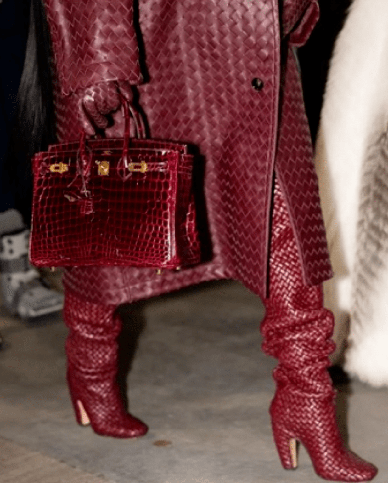 Cardi B And Stefon Diggs Spotted At Gillette StadiumThe Rapper Wears 17K Burgundy Bottega Veneta Leather Look NIMG 2639