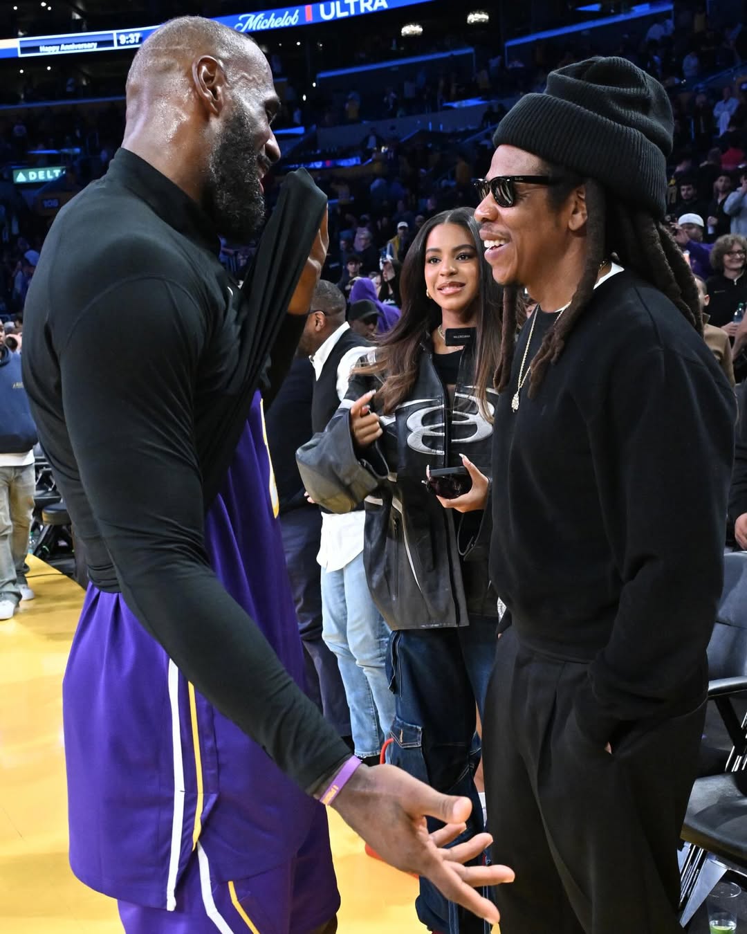 09 Jay Z And Blue Ivy Meet LeBron James At The Lakers Game With Blue Wearing The Same Isabel Marant Sneakers Made Famous By Beyonce Final 22JPG