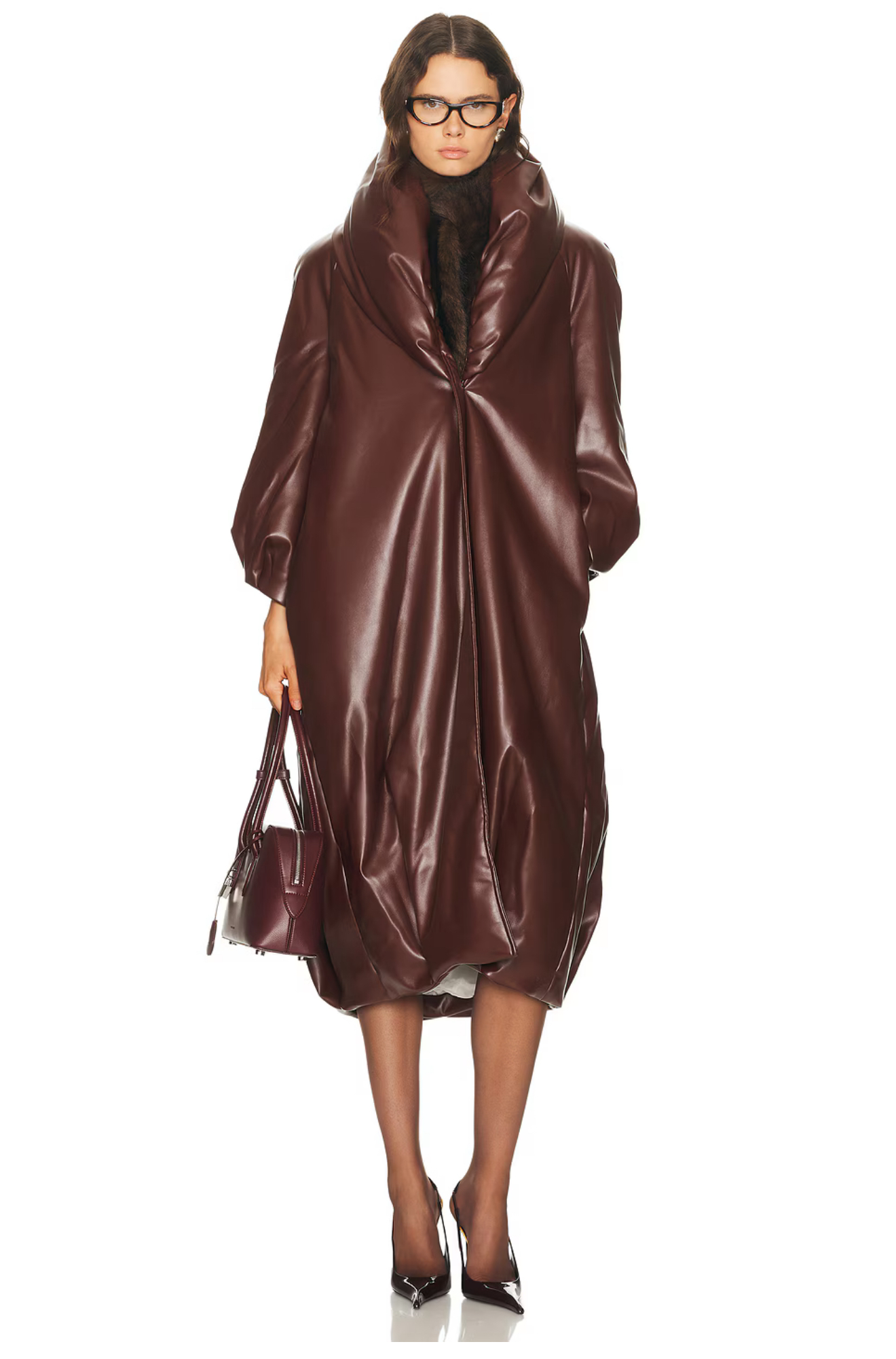 2 Karrueche Tran And Deion Sanders Support Shedeur Sanders With Karrueche In A Brown Puffy Leather Rowen Rose Coat