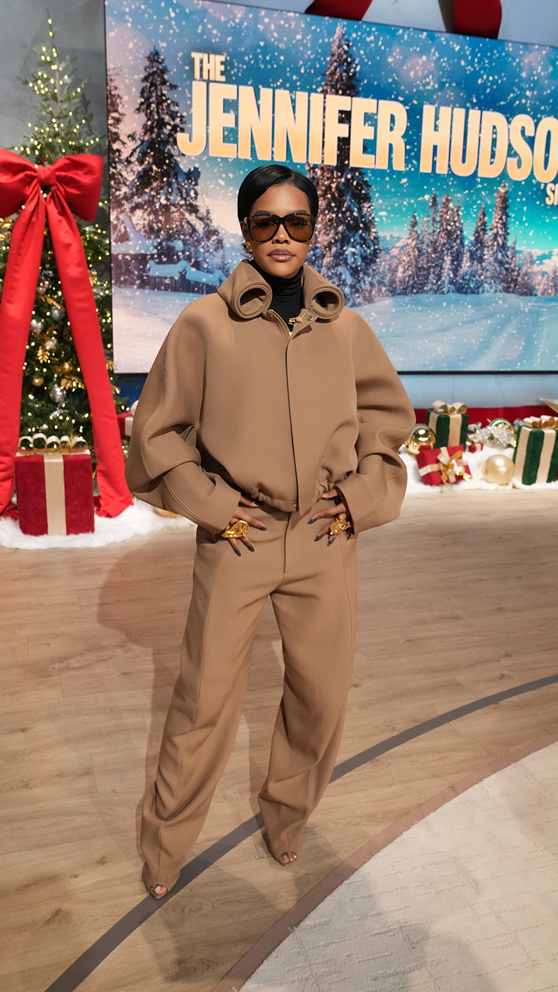 2 Teyana Taylor Brings Modern Elegance To The Jennifer Hudson Show In A Camel Victoria Beckham Fall 2025 Rolled Neck Suit