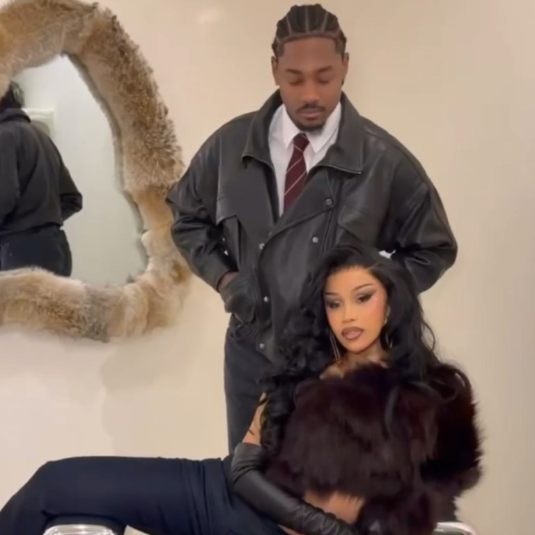 Cardi B Celebrates Stefon Diggs’ Art Basel Furniture Showcase in Custom Chocolate Sir Babajagne