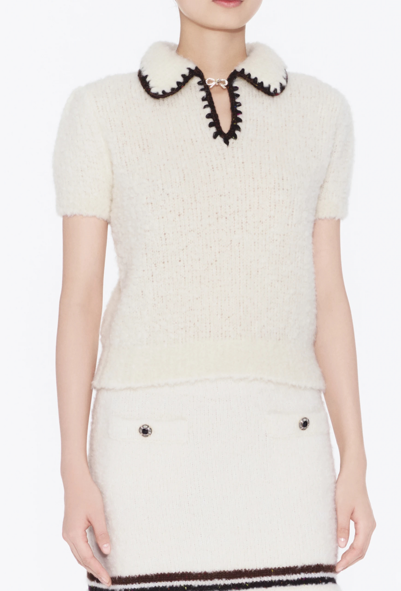 Cardi B Wears Ivory Chanel Coco Neige Cashmere and Alpaca Knit Set