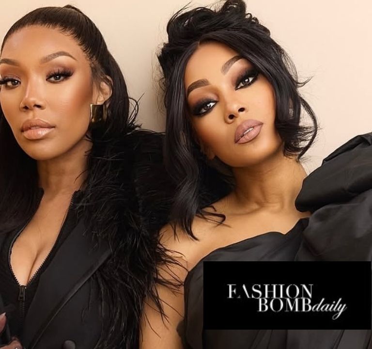 Brandy & Monica Celebrate the End of “The Boy is Mine Tour” in a Black Versace Blazer Dress and Monsoori Gown