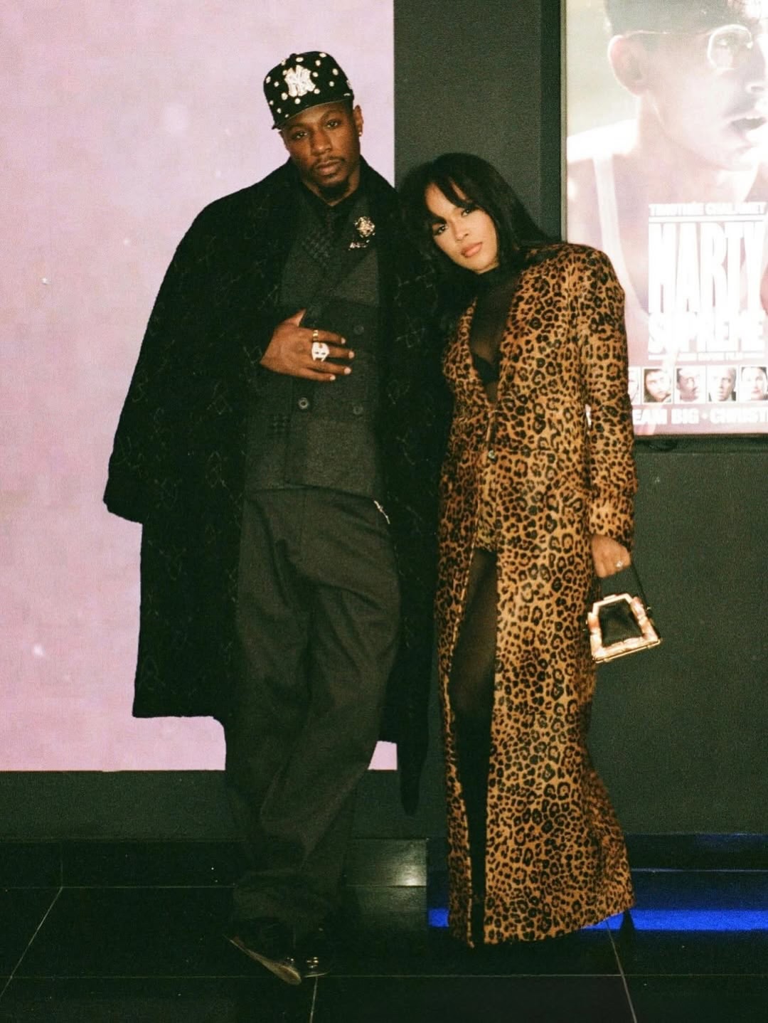 Joey Badass And Serayah Attend The Marty Supreme Premiere In A Black Kith Suit And A Leopard LaPointe Look F 1