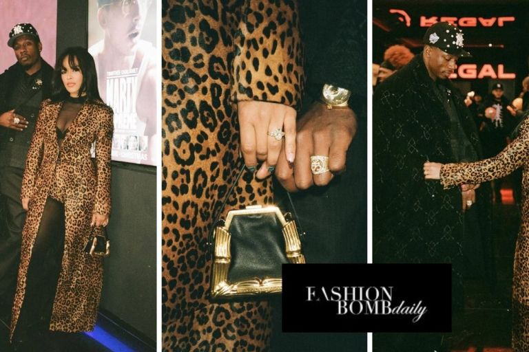 Fashion Bomb Couple: Joey Bada$$ and Serayah Attend the Marty Supreme Premiere in a Black Kith Suit and a Leopard LaPointe Look