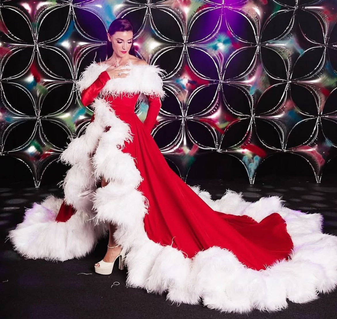 Phaedra Parks Poses In A Red Zhivago Sequins Dress And Bronwyn Newport Celebrates In A Red Christian Siriano Gown 4