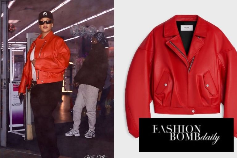 Rihanna Was Spotted Grocery Shopping in a $7,400 Celine Poppy Jacket